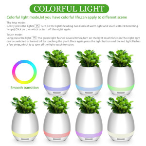 Home Wireless Universal LED Bluetooth Speaker Plastic Musical Flower Pot