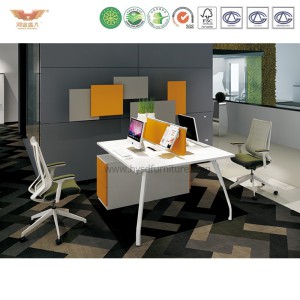 Fashion Office Furniture Melamine Office Desk with L Shape Return Fsc Certified Office Table (MAKER-