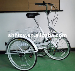 24 Inch 6-Speed Folding Tricycle